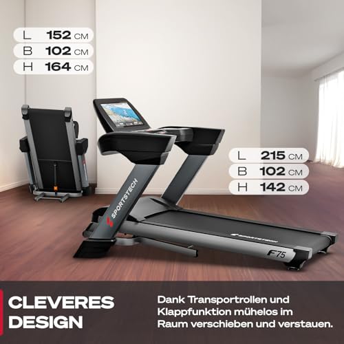 Sportstech F75 Profi Laufband für Zuhause klappbar | Deutsche Qualitätsmarke - 5