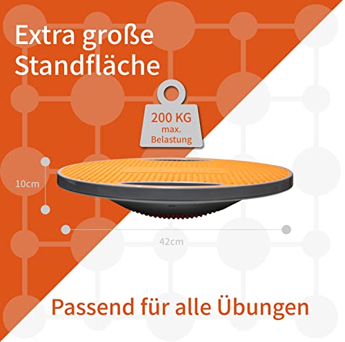 DH FitLife Balance Board, Wackelbrett, Balance Pad mit Griffen, extra groß Ø 42cm, max. 200 KG, Gleichgewichtstrainer, Fitness Balance-Board Erwachsene & Kinder, inkl. Anleitung - 2