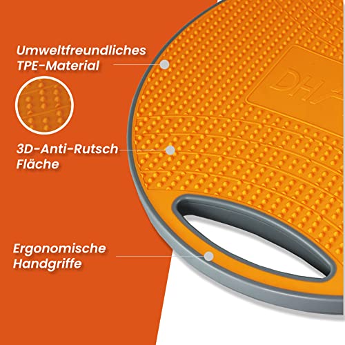 DH FitLife Balance Board, Wackelbrett, Balance Pad mit Griffen, extra groß Ø 42cm, max. 200 KG, Gleichgewichtstrainer, Fitness Balance-Board Erwachsene & Kinder, inkl. Anleitung - 3