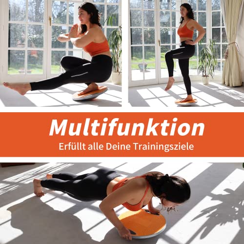DH FitLife Balance Board, Wackelbrett, Balance Pad mit Griffen, extra groß Ø 42cm, max. 200 KG, Gleichgewichtstrainer, Fitness Balance-Board Erwachsene & Kinder, inkl. Anleitung - 6