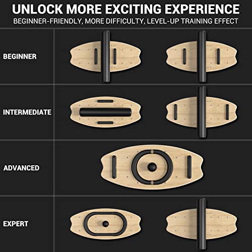 Balance Board Holz, Sportneer Indoorboard Skateboard, Indoor Surfboard Trickboard und Gleichgewichtsboard für Kinder und Erwachsene - 2