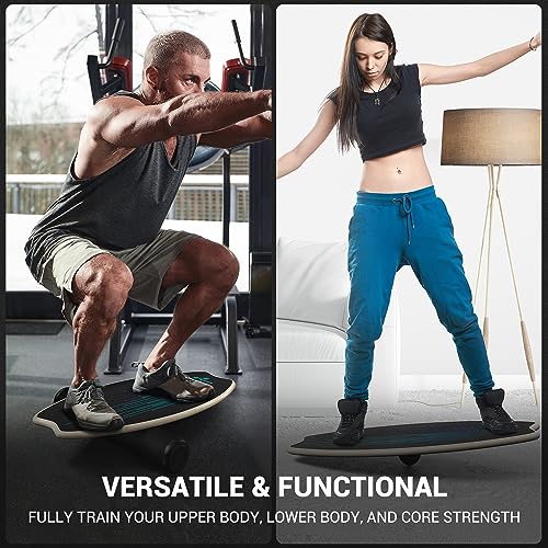 Balance Board Holz, Sportneer Indoorboard Skateboard, Indoor Surfboard Trickboard und Gleichgewichtsboard für Kinder und Erwachsene - 7