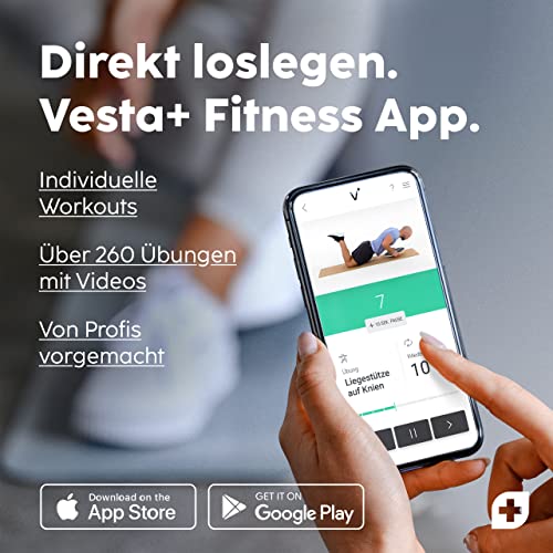 Vesta+ Balance Board Holz + Fitness App, Balanceboard aus nachhaltigem Eichenholz - Der Balance Board Testsieger für das Plus in Deinem Workout, Wackelbrett Balance Board erwachsene Therapiekreisel - 3