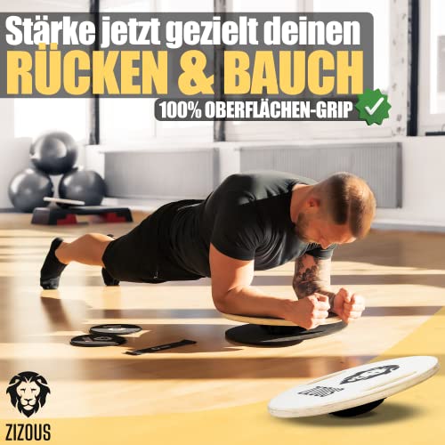 ZIZOUS® Premium Balance Board TESTSIEGER Komplettset – Hochwertiges Wackelbrett inkl. Antirutschmatte - 6