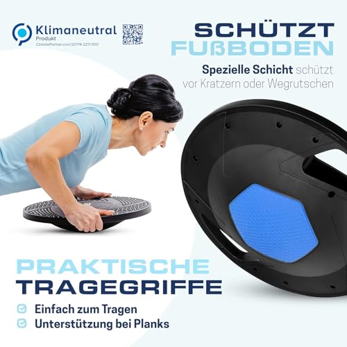 ELANI Rutschfestes Balance-Board für Erwachsene bis 150kg für Physiotherapie zur Stärkung der Balance & Koordination | Balance Board für Schreibtisch - 2