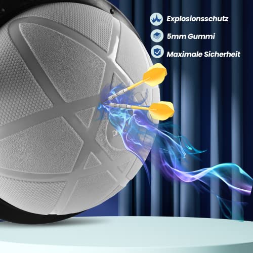 DH FitLife Balance Ball, Yoga Gleichgewichtstrainer Φ60*22cm bis 200 KG belastbar, halber Gymnastikball Fitness Balance Board, Balance-Board mit Pumpe und 2 Fitnessbändern, Grau - 2