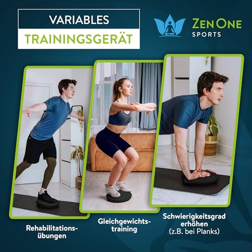 ZenOne Sports Ballsitzkissen, orthopädisches Sitzkissen, Luftkissen für Koordinations- & Rückentraining, Balance-Kissen für Reha, Core-, Fitnesstraining, inkl. Pumpe, E-Book & Workout-Guide & -Video - 3
