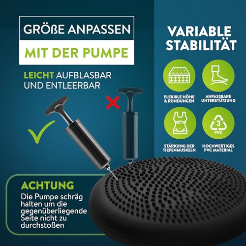 ZenOne Sports Ballsitzkissen, orthopädisches Sitzkissen, Luftkissen für Koordinations- & Rückentraining, Balance-Kissen für Reha, Core-, Fitnesstraining, inkl. Pumpe, E-Book & Workout-Guide & -Video - 7