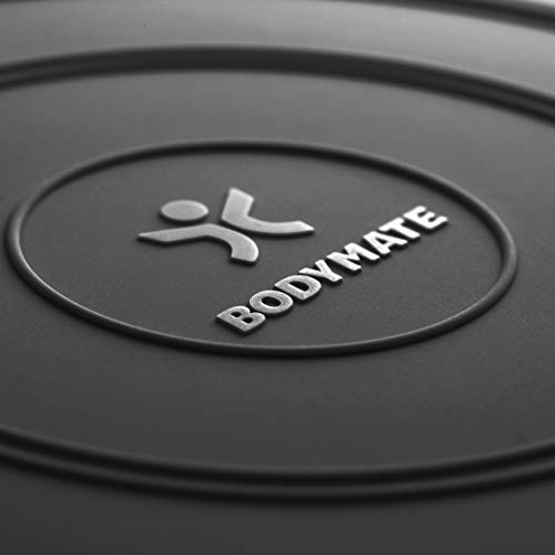 BODYMATE Ballsitzkissen Comfort inkl. Pumpe SCHWARZ 33cm Durchmesser - Balance-Kissen, Sitzballkissen, Luftkissen, Balance Pad - Core-, Fitness-, Reha-, Koordinations- und Rückentraining - 7