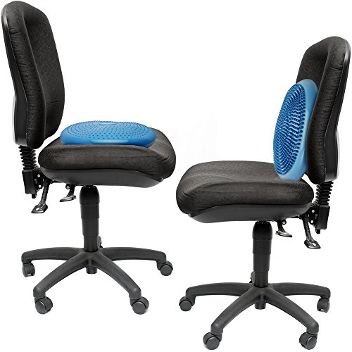 CampTeck U6765 Luftkissen Sitzen Aufblasbar Ballsitzkissen Balance-Kissen mit verbesserter Handpumpe für Fitness, Geschicklichkeit, Rückentraining, Yoga, Bequemes Sitzen usw. - Blau, 32cm - 2