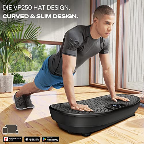 Sportstech Vibrationsplatte VP250 | Deutsche Qualitätsmarke | Curved Slim Design | Fettverbrennung & Muskelaufbau | leiser Motor mit 180 Stufen | 7+1 Trainingsprogramme inkl. Yoga | mit Bluetooth - 7