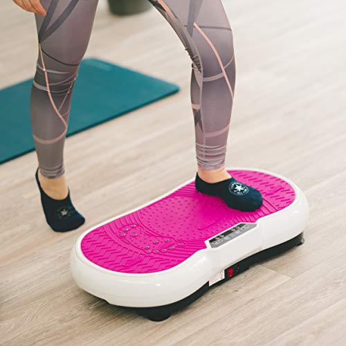 Vibrationsplatte mit Power Dehnbändern und Bluetooth Vibrationsboard Fitness und Sport zum Abnehmen für Zuhause Ultra Slim Rüttelplatte Training Vibrationsgerät Oszillation - 6