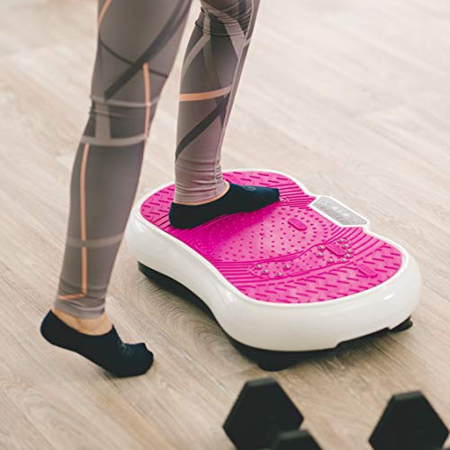 Vibrationsplatte mit Power Dehnbändern und Bluetooth Vibrationsboard Fitness und Sport zum Abnehmen für Zuhause Ultra Slim Rüttelplatte Training Vibrationsgerät Oszillation - 8