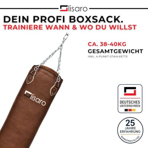 Lisaro Profi Boxsack/Sandsack 150cm | geeig. für Jede Sportart | Ca. 40 kg | gefüllt - 2