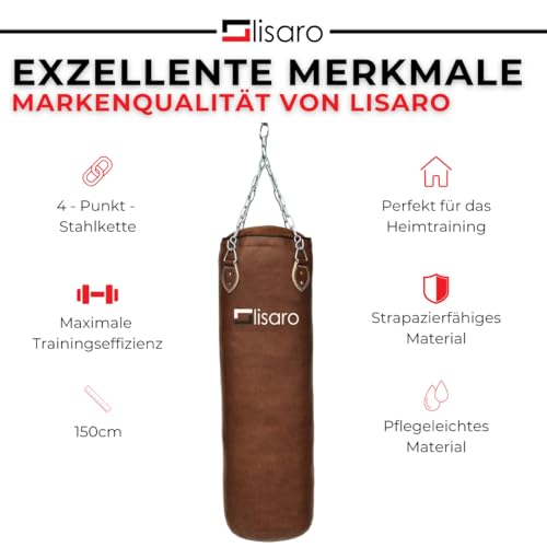 Lisaro Profi Boxsack/Sandsack 150cm | geeig. für Jede Sportart | Ca. 40 kg | gefüllt - 3