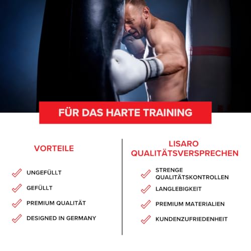 Lisaro Profi Boxsack/Sandsack 150cm | geeig. für Jede Sportart | Ca. 40 kg | gefüllt - 8