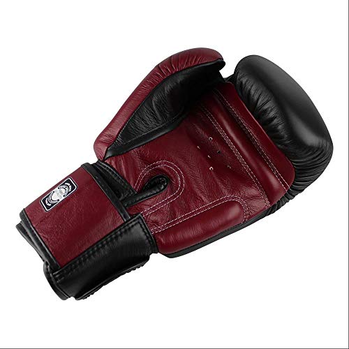 Twins Boxhandschuhe, Leder, BGVL-3, schwarz-weinrot Größe 16 Oz - 2