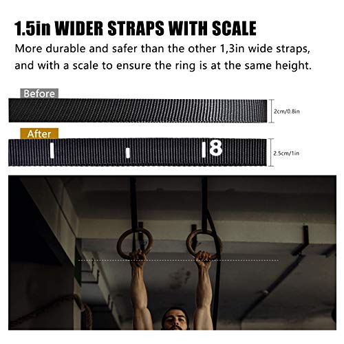 CCLIFE Gymnastikringe Gym Ringe Holz Fitness Trainingsringe Turnringe Olympische Gymnastic Rings fitnessringe Holzringe, Farbe:Gymnastikringe Holz - 6