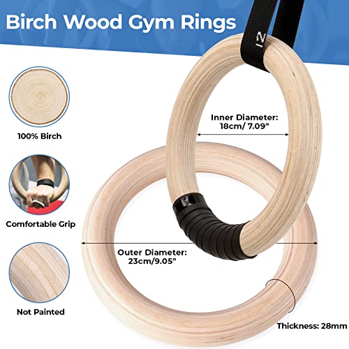 LIFERUN Turnringe Ringe Turnen Gymnastikringe, Olympische Gymnastik Rings mit Griffband - 3