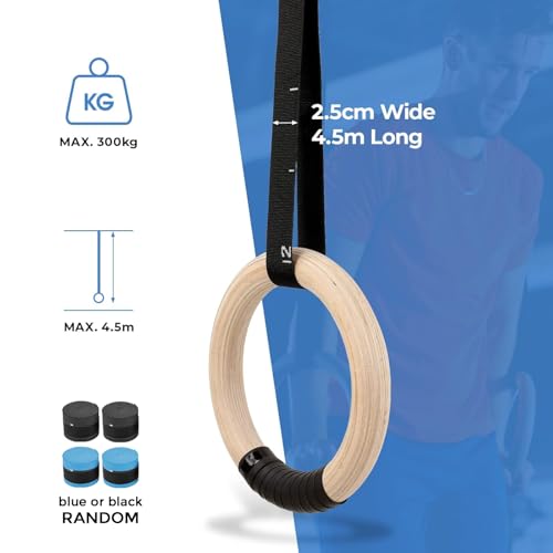 LIFERUN Turnringe Ringe Turnen Gymnastikringe, Olympische Gymnastik Rings mit Griffband - 7
