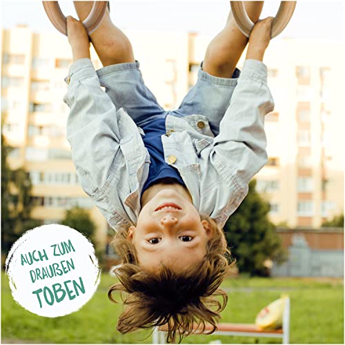 KLEINTOBER I premium Holz Turnringe für Kinder & Erwachsene I Outdoor & Indoor I Ringe I verstellbare Höhe I mit Anleitung für Fitness & Sport I mit Urkunde für Motivation I ideal für Geschenke - 4