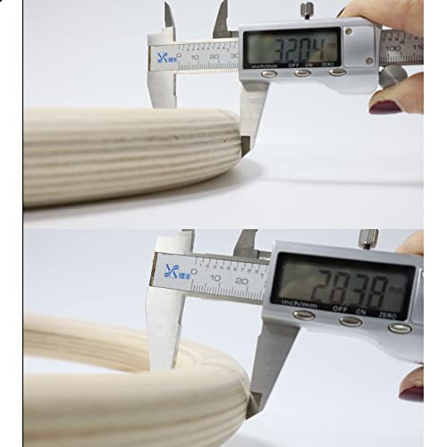 VLFit Turnringe Holz Gymnastikringe Ringe Turnen für Fitness mit Hochfeste Nylon Gurtbänder mit Schnellschnallverschlüßen aus Metall verstellbaren, 28 mm oder 32mm - 6