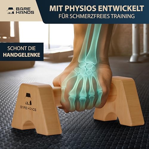 BARE HANDS Liegestützgriffe – 2x gelenksschonende & rutschfeste Holz Liegestützgriffe - 7