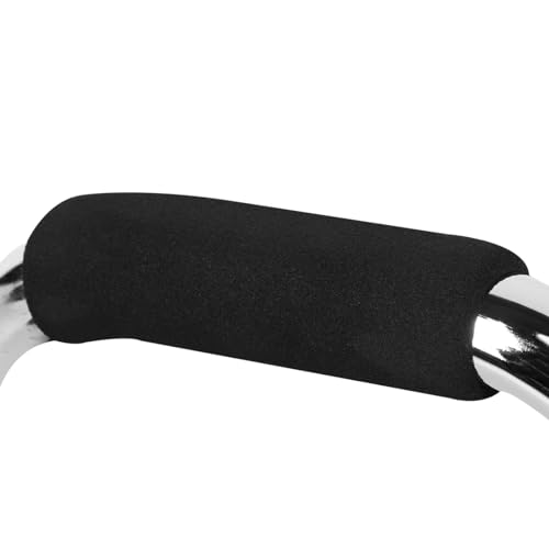 GORILLA SPORTS® Liegestützgriffe - 2er Set, rutschfest, Verchromt, Ergonomisch, Schaumstoffgriff - Push Up Griffe, Push up Bars, Liegestützen, Parallettes, Liegestützstangen - 3