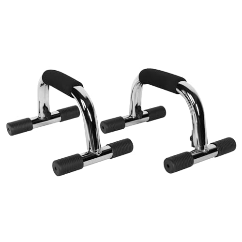 GORILLA SPORTS® Liegestützgriffe - 2er Set, rutschfest, Verchromt, Ergonomisch, Schaumstoffgriff - Push Up Griffe, Push up Bars, Liegestützen, Parallettes, Liegestützstangen - 4