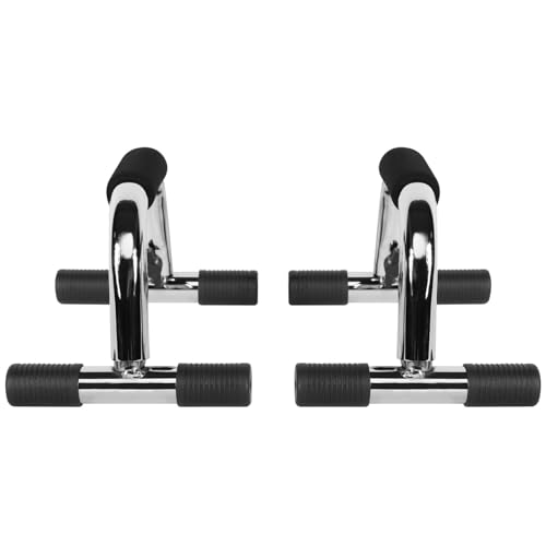 GORILLA SPORTS® Liegestützgriffe - 2er Set, rutschfest, Verchromt, Ergonomisch, Schaumstoffgriff - Push Up Griffe, Push up Bars, Liegestützen, Parallettes, Liegestützstangen - 5