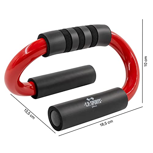 C.P.Sports Premium Liegestützgriffe – Push Up Bars | handgelenkschonende Griffe für Liegestütze Fitness Krafttraining Sport | ideal für Home Gym Workout zuhause | ergonomisch & gepolstert | 2er Set - 6