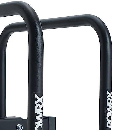 POWRX Dip Barren (Paar) inkl. Workout I Push Up Trainingsgerät Stand Bar I Dip Station I Fitness Rack I Dipstationen (Schwarz Matt, 53 x 38.5 x 35.5 cm) - 6