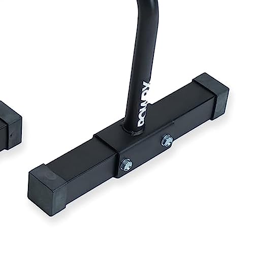 POWRX Dip Barren (Paar) inkl. Workout I Push Up Trainingsgerät Stand Bar I Dip Station I Fitness Rack I Dipstationen (Schwarz Matt, 53 x 38.5 x 35.5 cm) - 7