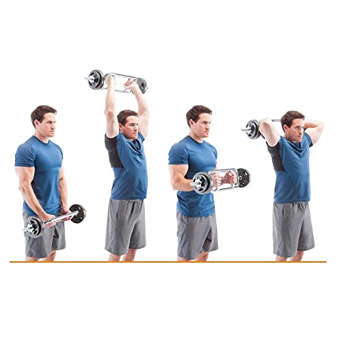 bimiti Trizepstrainer - Ø 25mm, Trizeps Hantelstange, Rahmenhantel mit 2 Sternverschlüsse, Trizeps Bizeps Stange, Bis 80 kg Belastbar, Trizepsstange für Fitnessstudio und Hause Fitness - 6