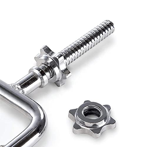 bimiti Trizepstrainer - Ø 25mm, Trizeps Hantelstange, Rahmenhantel mit 2 Sternverschlüsse, Trizeps Bizeps Stange, Bis 80 kg Belastbar, Trizepsstange für Fitnessstudio und Hause Fitness - 4