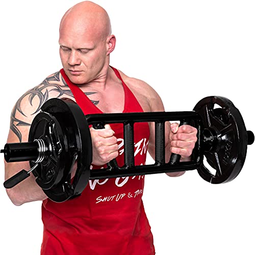 C.P. Sports Trizepsbomber Vollstahl schwarz | Trizepstrainer, Hantelstange 50mm | Rahmenhantel für Trizeps Bizeps Krafttraining Bodybuilding | inkl. Federverschlüsse Paar - 3