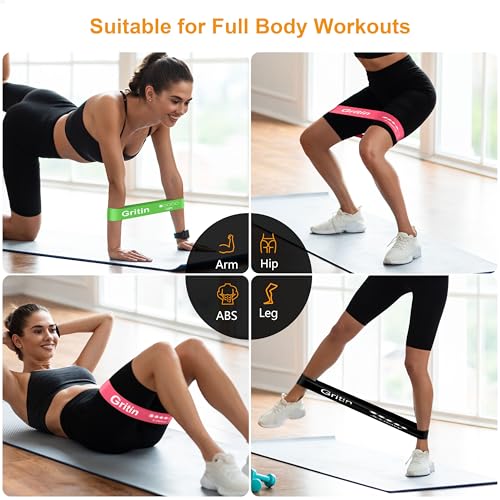 Gritin Fitnessbänder [5er Set] Widerstandsbänder mit 5 Stufen - 6