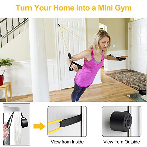 JATEKA Fitnessbänder 5er Set, Sports Resistance Fitness Bands 5 Widerstandsstufen, Widerstandsbänder mit Türanker, Griffe, Knöchelriemen, Tragbarer für Muskelaufbau und Pilates Männer Frauen - 5