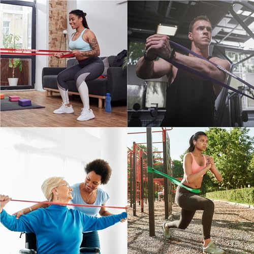 POWER GUIDANCE Resistance Bands,Widerstandsbänder 5er-Set für Kraftraining Inklusive Tragetasche,Pull Up Fitnessbänder,Bänder Krafttraining für Fitness/Sport/Muskelaufbau/Klimmzug/Yoga/Crossfit - 5
