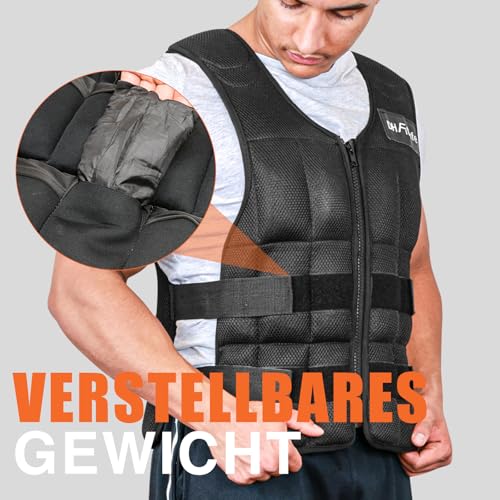 DH FitLife Verstellbare Gewichtsweste 20KG zum Muskelaufbau u. Krafttraining - 3