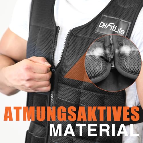 DH FitLife Verstellbare Gewichtsweste 20KG zum Muskelaufbau u. Krafttraining - 4
