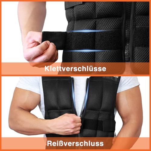 DH FitLife Verstellbare Gewichtsweste 20KG zum Muskelaufbau u. Krafttraining - 5