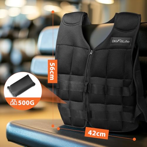 DH FitLife Verstellbare Gewichtsweste 20KG zum Muskelaufbau u. Krafttraining - 6