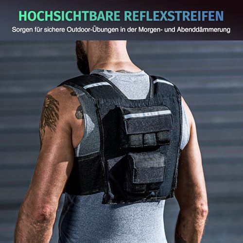 ZELUS Gewichtsweste Verstellbar Trainingweste mit 10 Einstellbaren Gewichten - 2