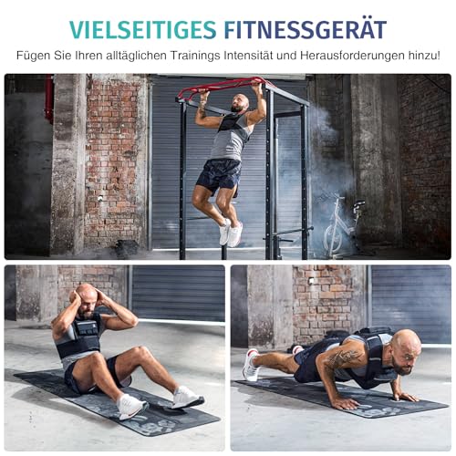 ZELUS Gewichtsweste Verstellbar Trainingweste mit 10 Einstellbaren Gewichten Laufweste für Damen und Herren Fitnessweste Sportweste Krafttrainingsjacke Weight Vest (0,5-10,5KG) - 7
