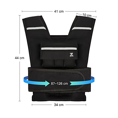 ZELUS Gewichtsweste Verstellbar Trainingweste mit 10 Einstellbaren Gewichten Laufweste für Damen und Herren Fitnessweste Sportweste Krafttrainingsjacke Weight Vest (0,5-10,5KG) - 4