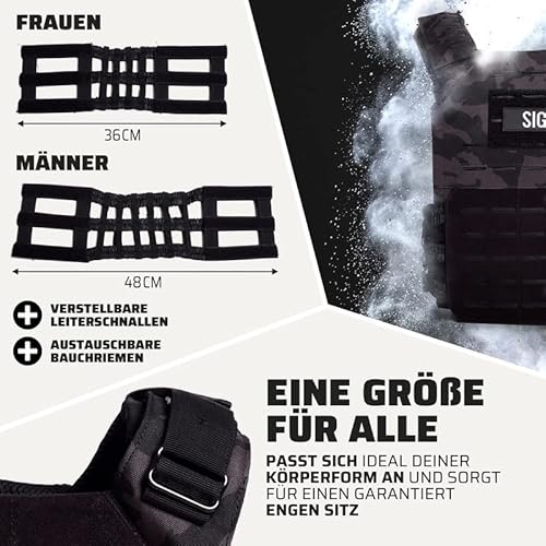 SUPRFIT Sigurd 3D Gewichtswesten für Männer & Frauen - erweiterbar bis 17kg, Trainingsweste mit 2X 4kg Gewichten für Kraft-& Cross Training oder Calisthenics, Weighted Vest, Weight Vest - Olive - 2