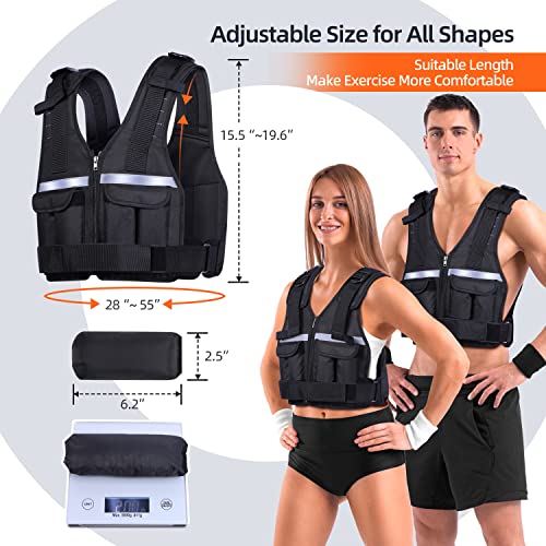 Sportneer Verstellbare Gewichtsweste 1kg bis 8kg, 9-in-1 Schnell Verstellbare Laufweste für Männer und Frauen, Krafttraining, Calisthenics und Gym, Hochwertige Weight Vest - 3