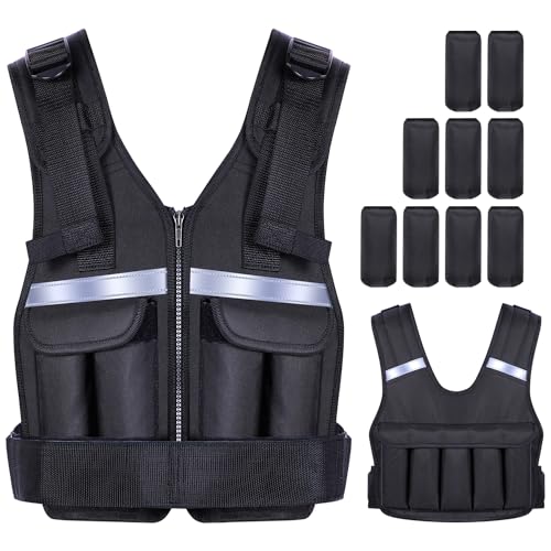 Sportneer Verstellbare Gewichtsweste 1kg bis 8kg, 9-in-1 Schnell Verstellbare Laufweste für Männer und Frauen, Krafttraining, Calisthenics und Gym, Hochwertige Weight Vest - 8