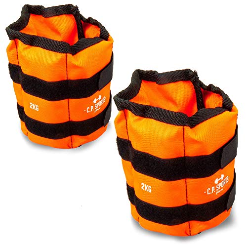 C.P.Sports Gewichtsmanschetten Paare für Hand- & Fußgelenke | Gewichte für Arme & Beine | 0,5KG bis 8KG | Ankle Weights für Fitness, Joggen, Ausdauer, Krafttraining |2x 2,0 KG - 3